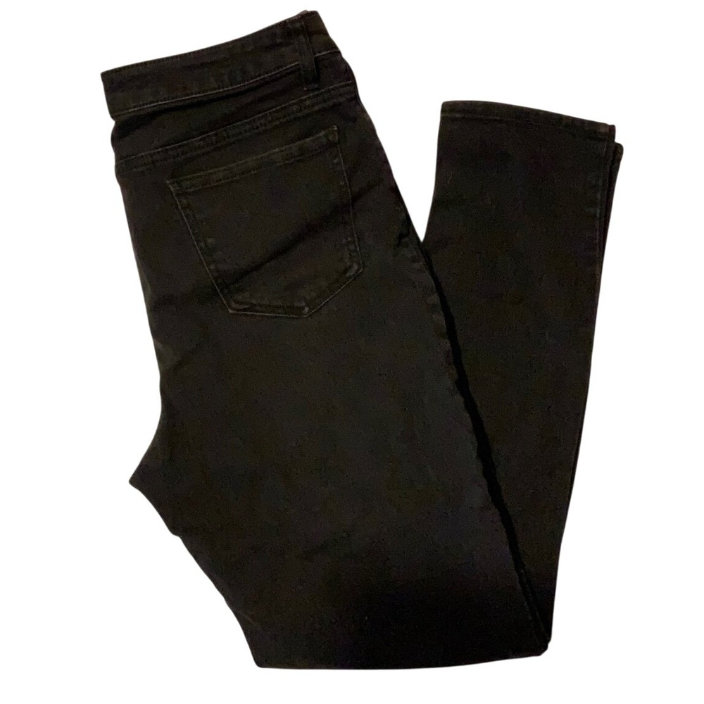 Black‎ High Waisted Skinny Jeans Button Fly Womens Casual Denim Pants